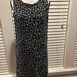 Mismash Short Sleeve Dress Sz S Navy and cream Bird Print NWT